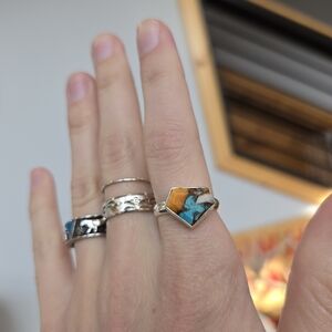 Spiny Oyster Turquoise Sterling Ring